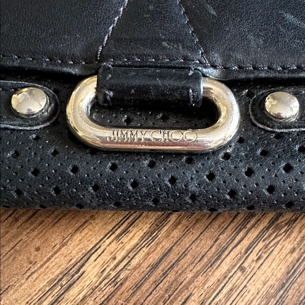 Jimmy Choo Vintage Black Wallet with Gold Hardware - Picture 2 of 7